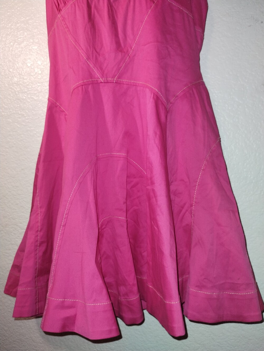 By Anthropologie Dress Hot Pink Size Medium Fit & Flare Barbiecore - Picture 5 of 16